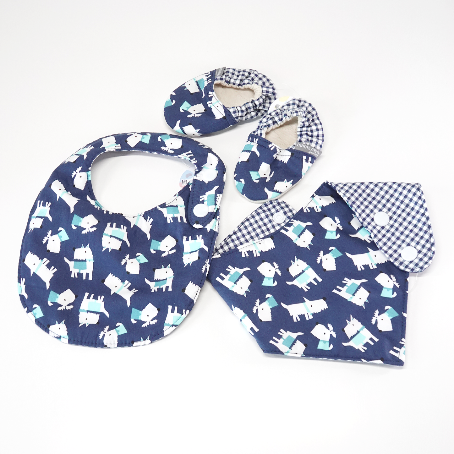 Clean Puppy Print Baby Bib Set