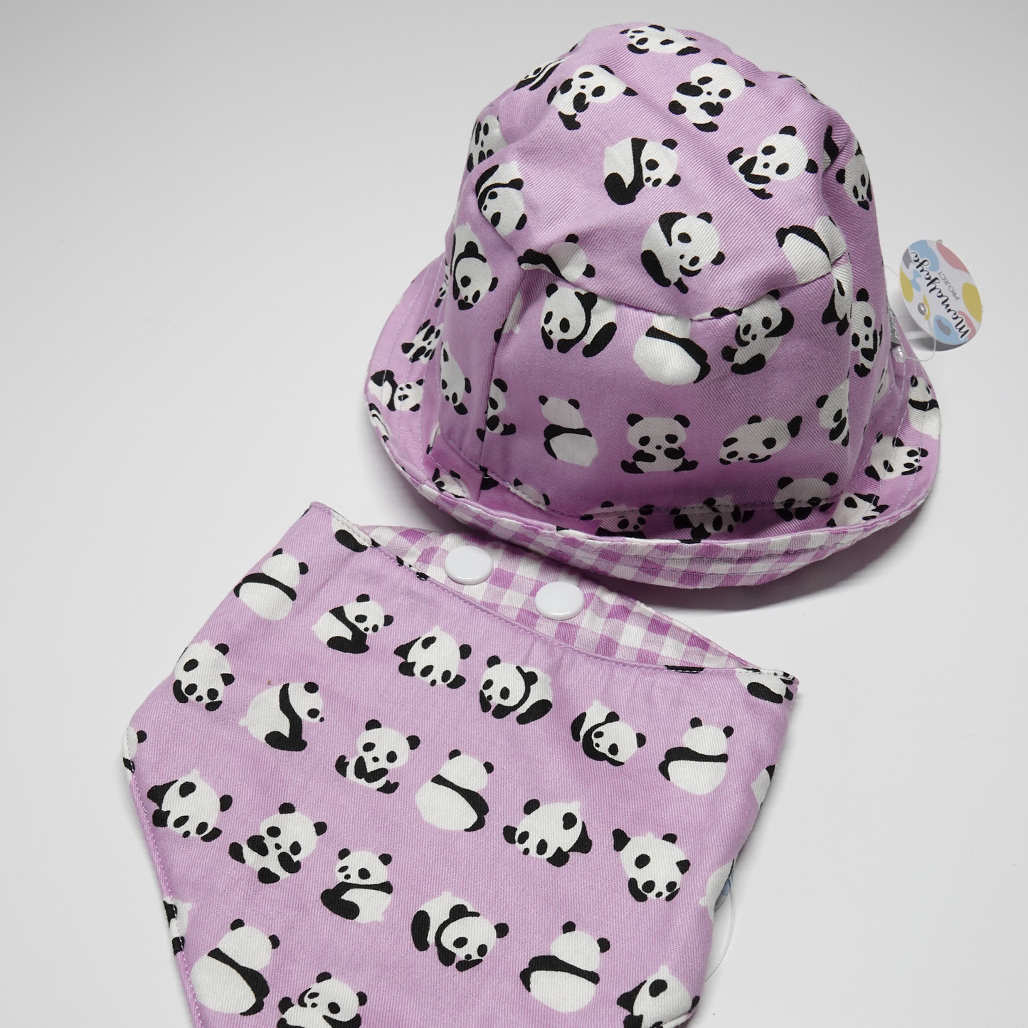 Lilac Panda Baby Bib Set