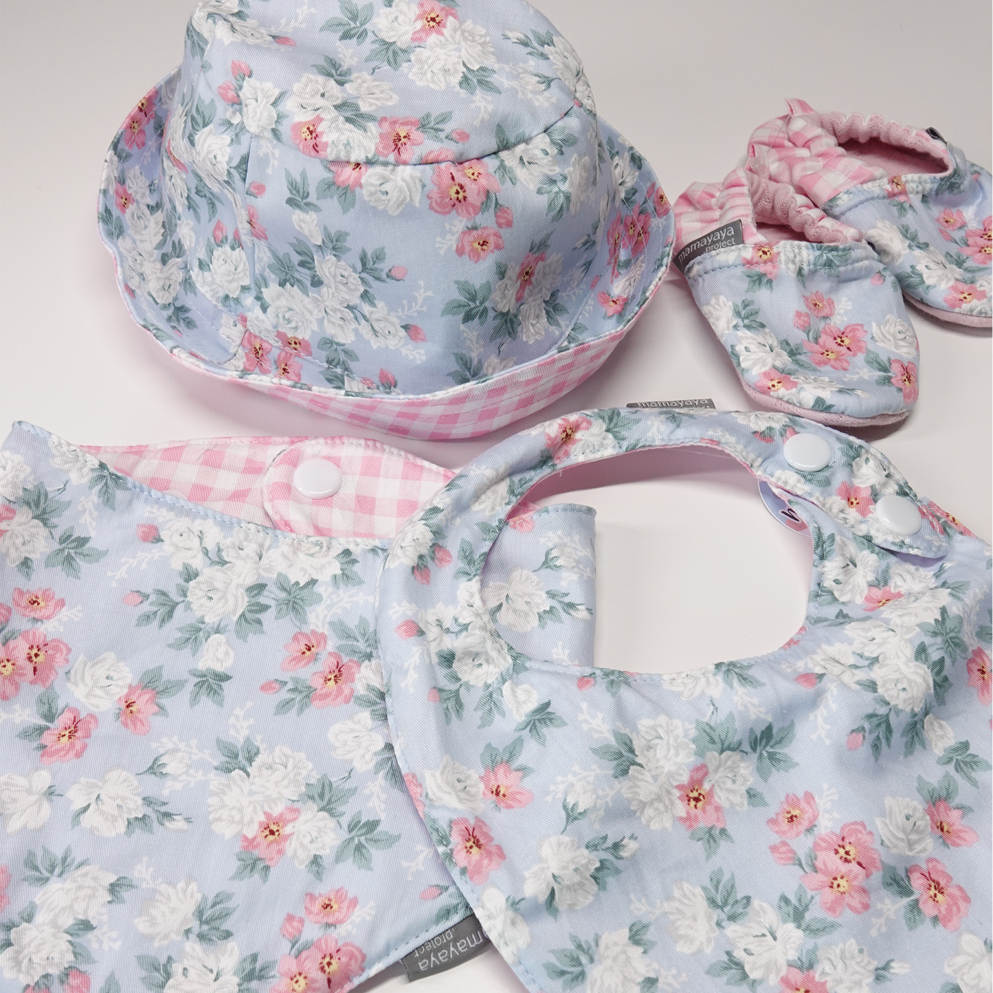 Rustic Rosy Baby Bib Set