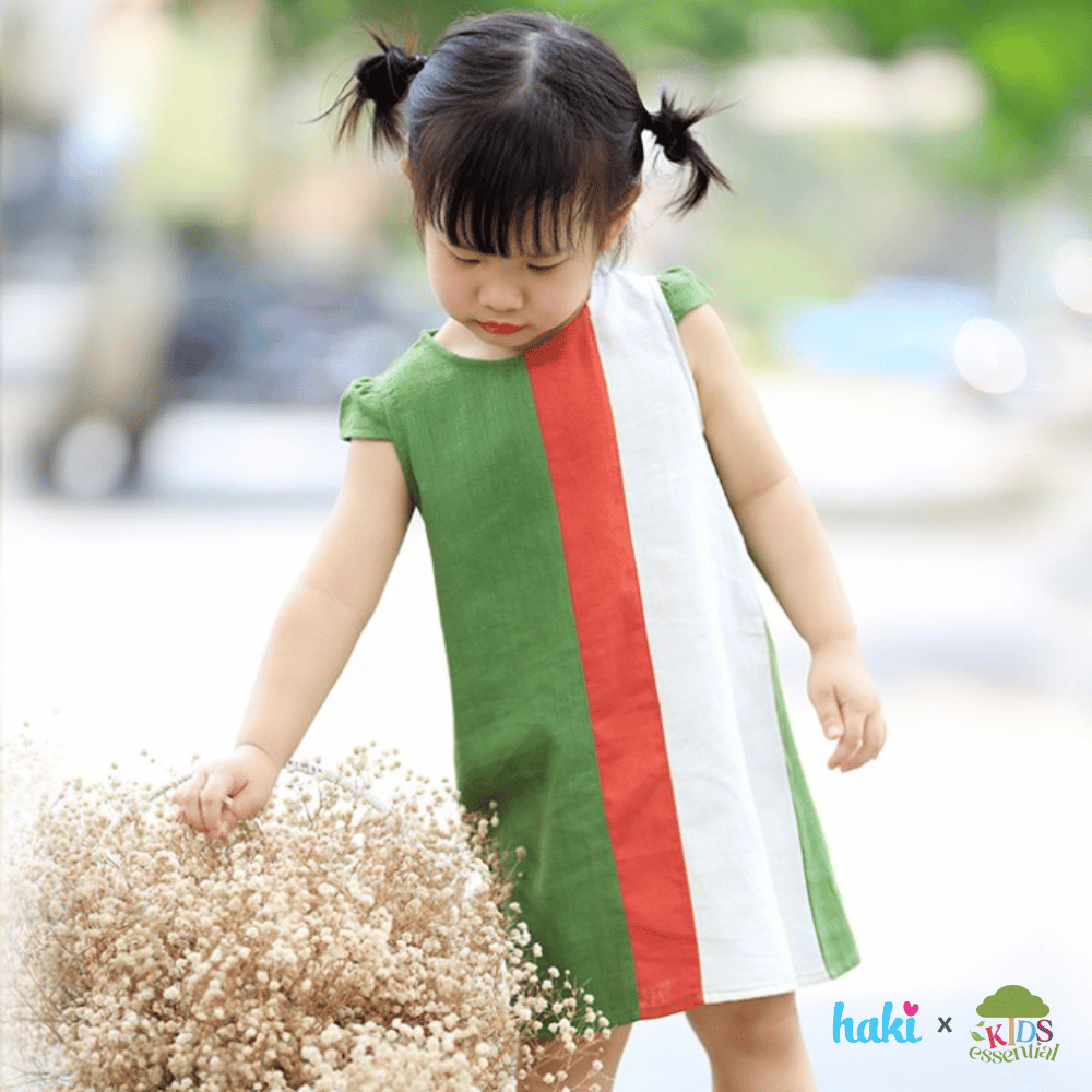 Tricolour Linen Dress