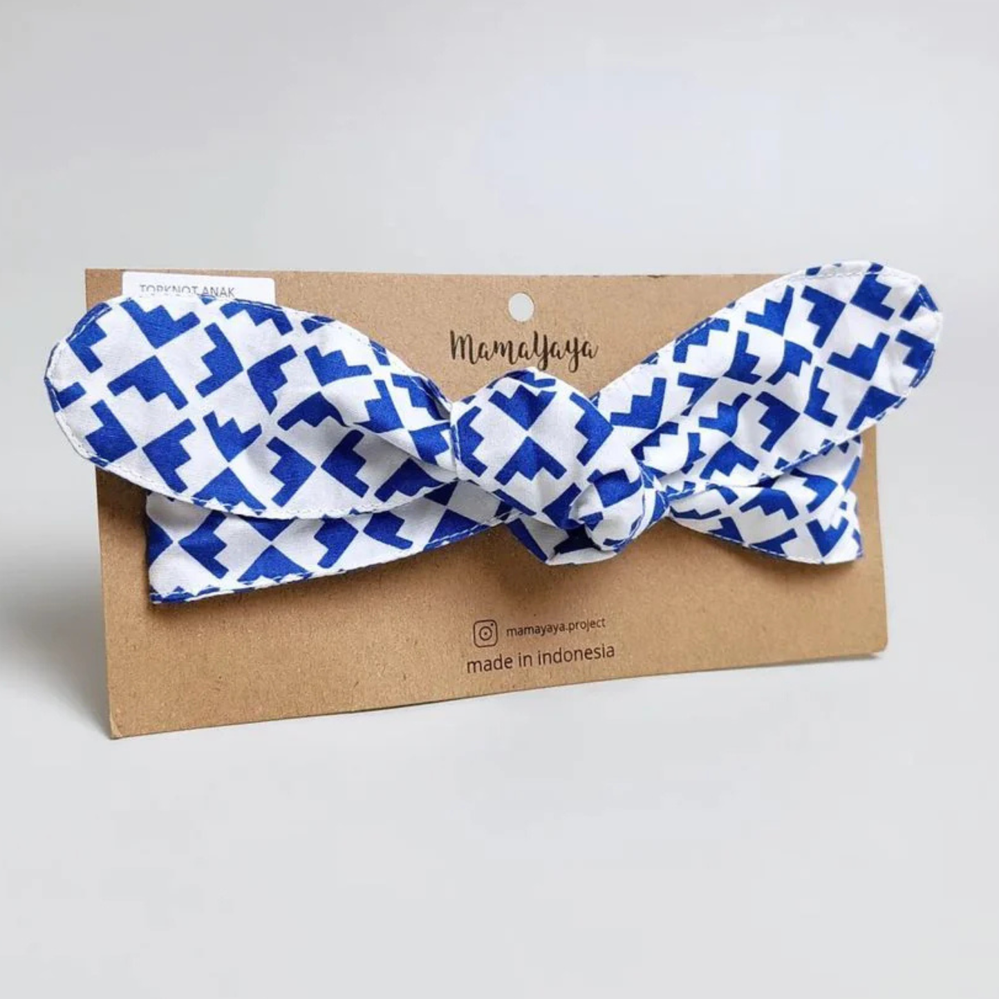 Abstrak Blue Top Knot Headband