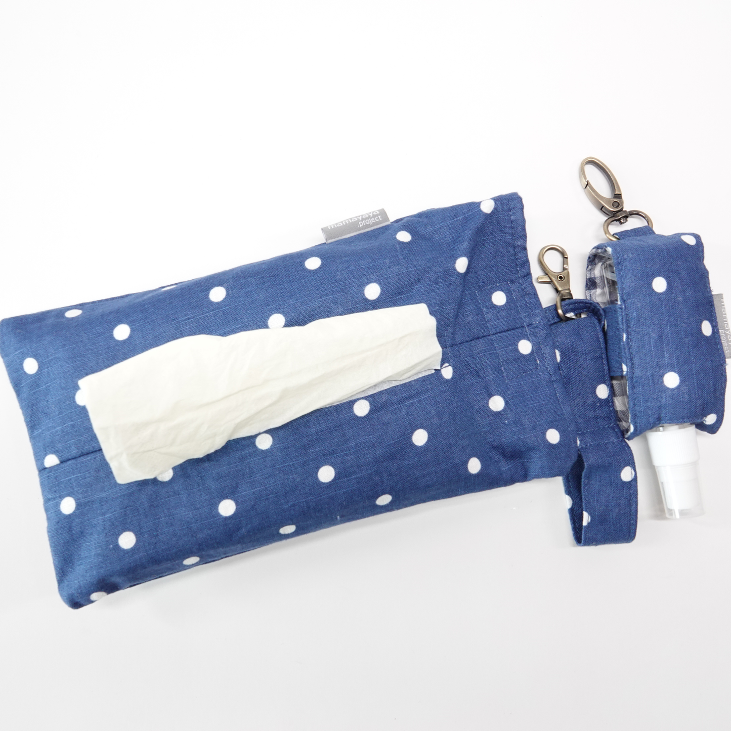 Polka Navy 2 in 1 Tissue Pouch
