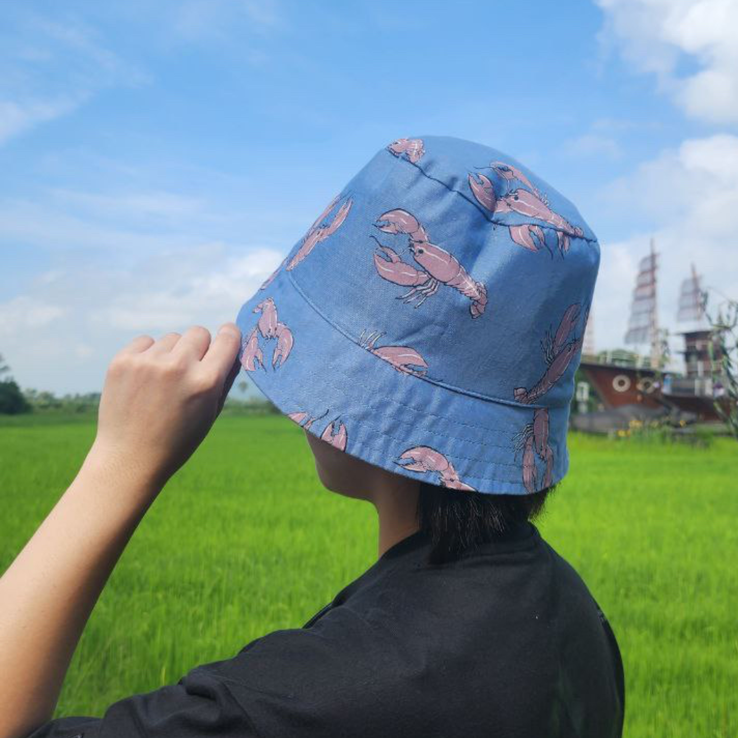 Lobster Denim Bucket Hat