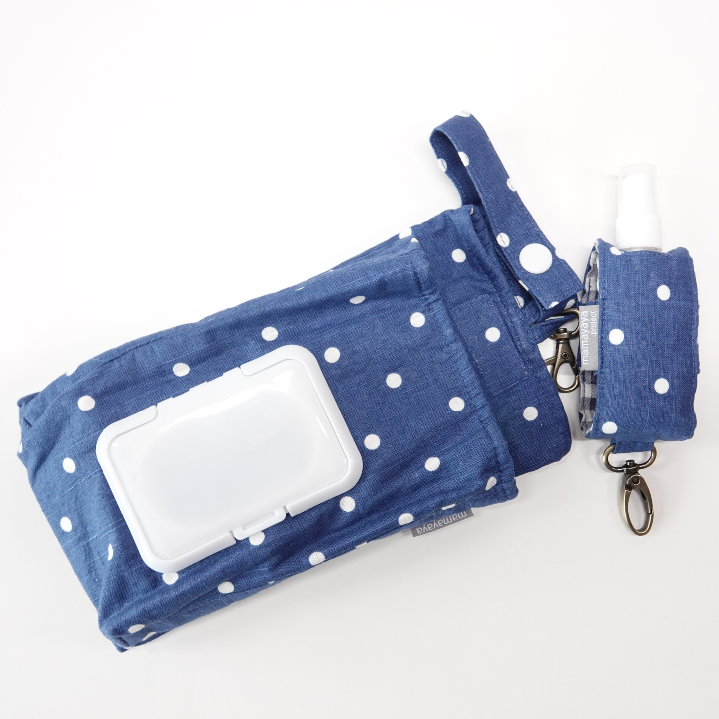 Polka Navy 2 in 1 Tissue Pouch