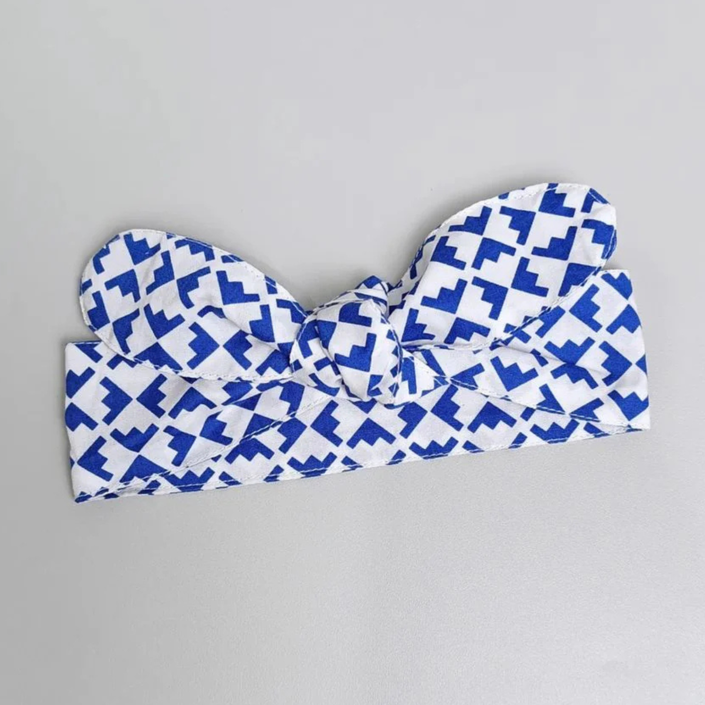 Abstrak Blue Top Knot Headband