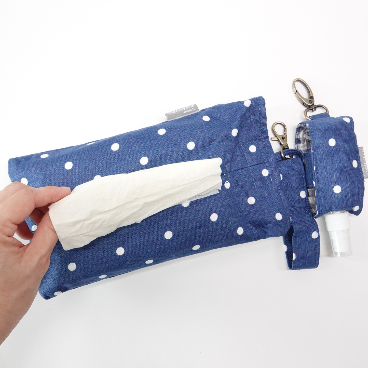 Polka Navy 2 in 1 Tissue Pouch