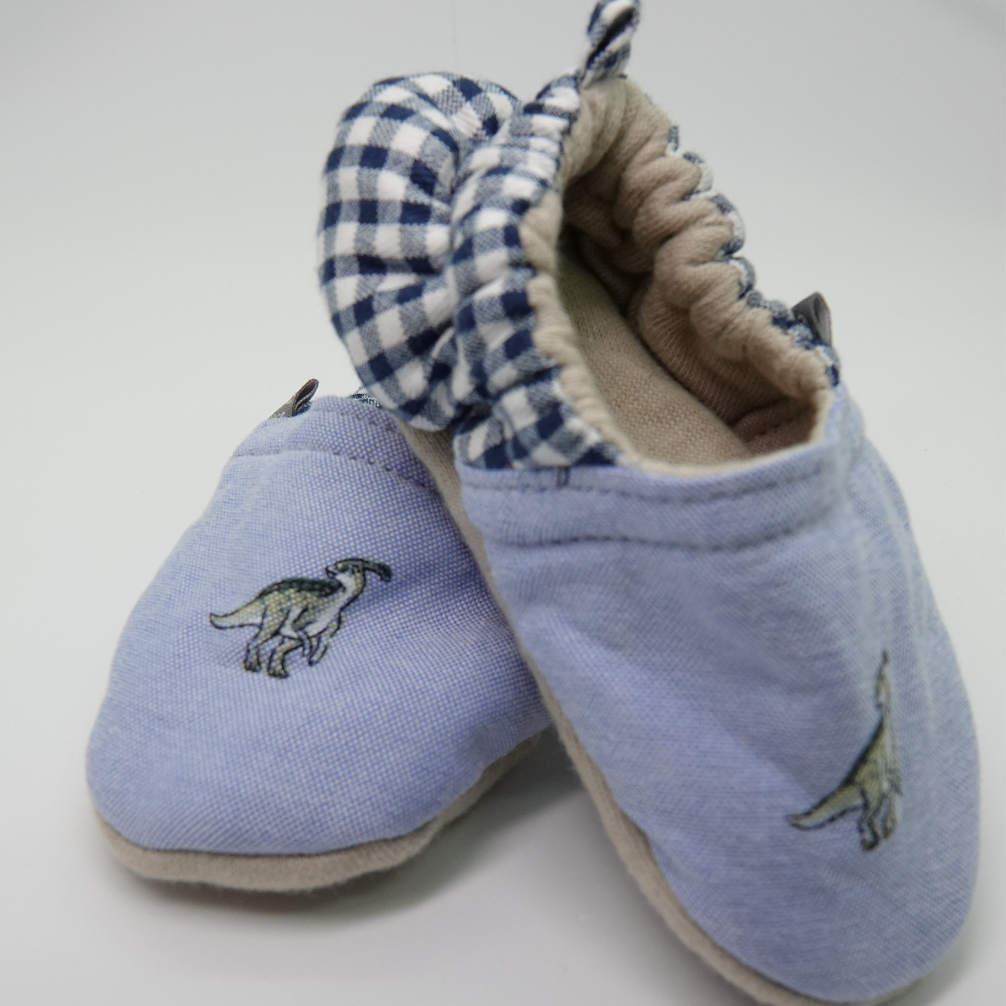 Blue Dino baby soft soles
