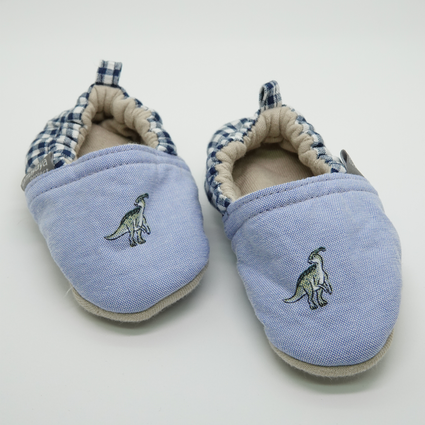 Blue Dino baby soft soles