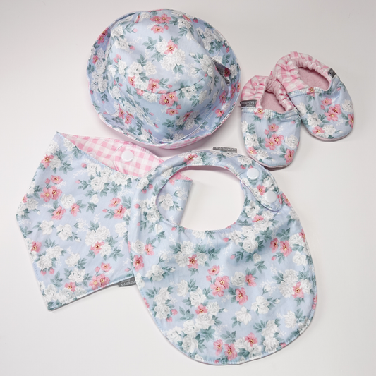 Rustic Rosy Baby Bib Set