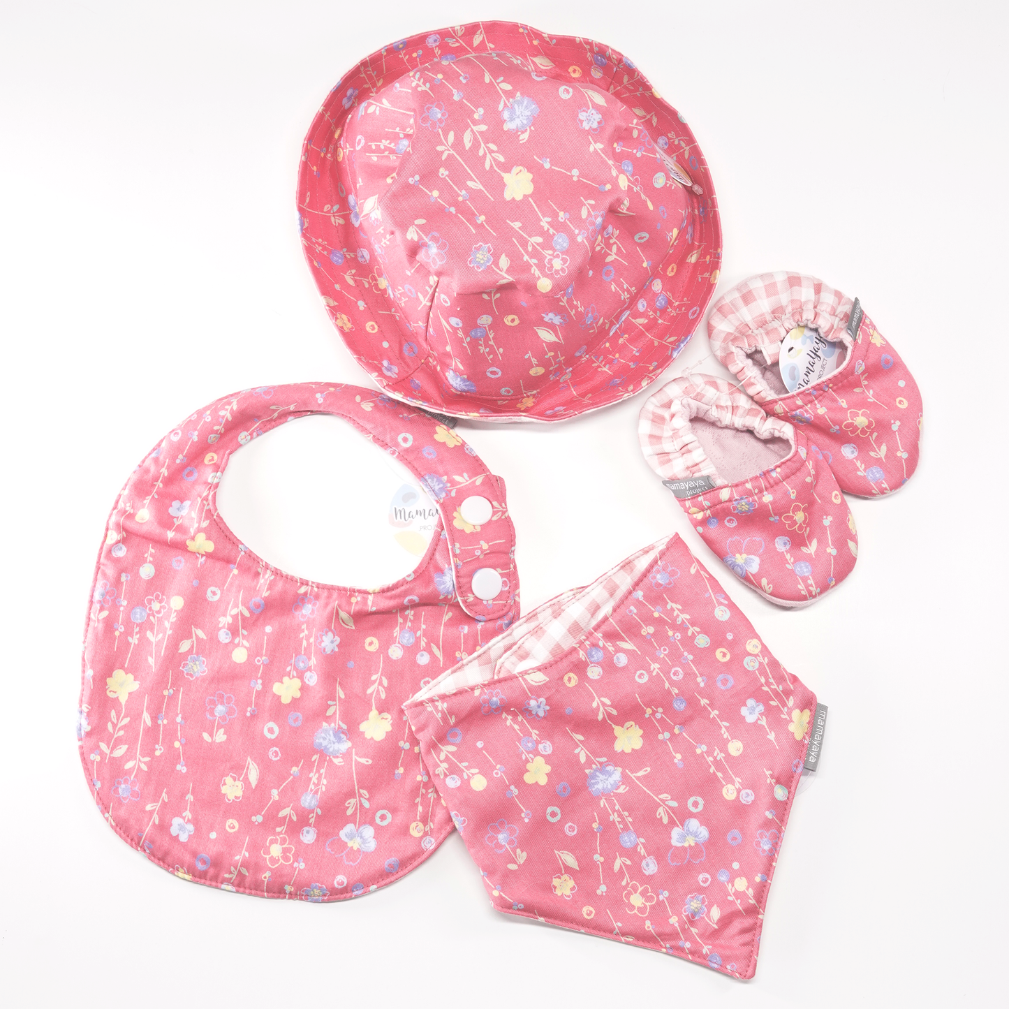 Sweet & Bold Pink Baby Bib Set