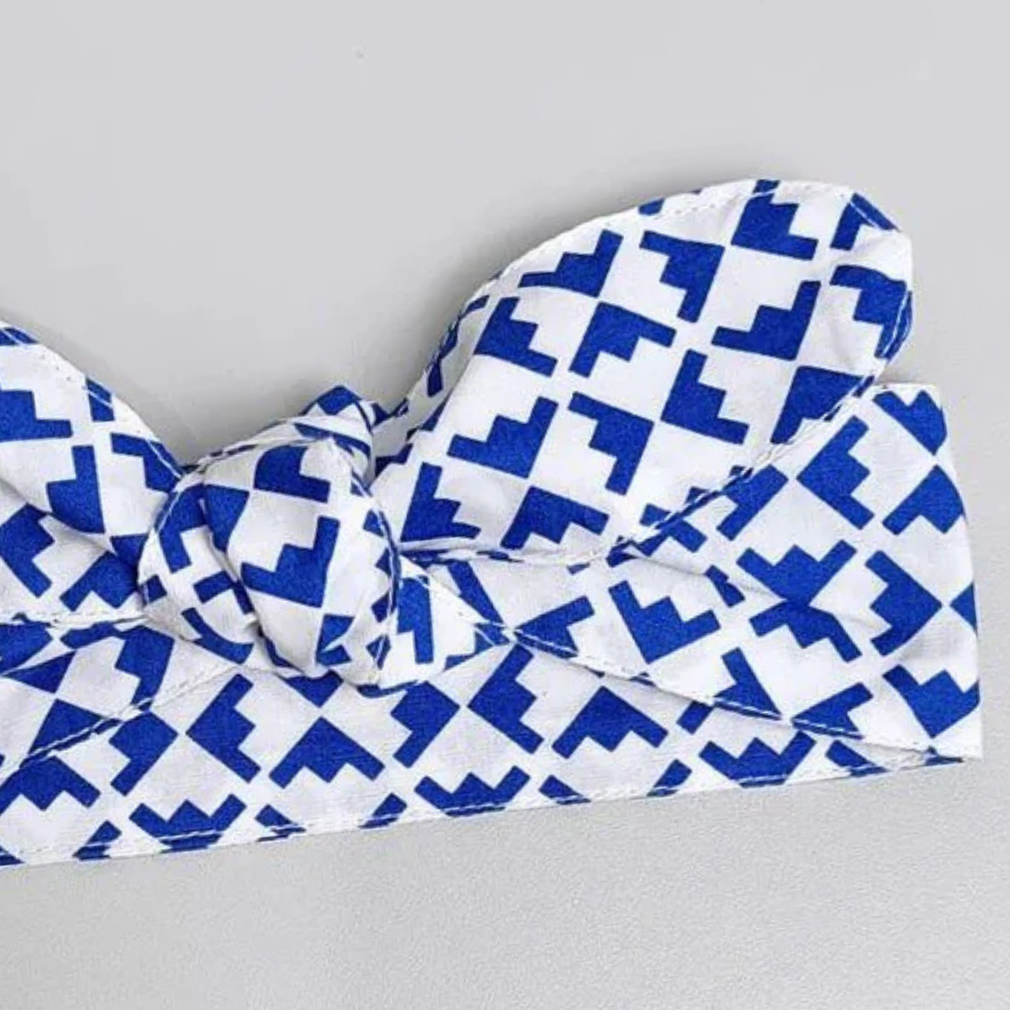 Abstrak Blue Top Knot Headband